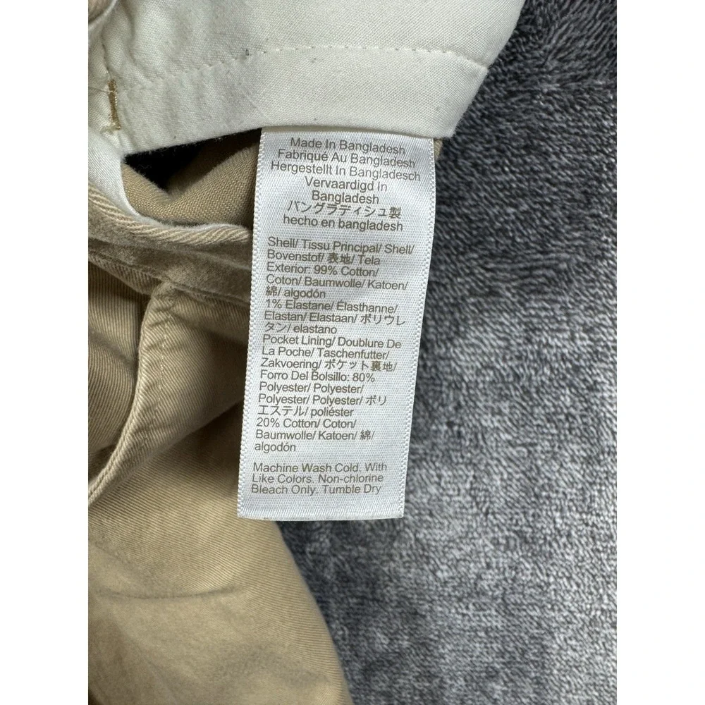 J.Crew Men's FLEX Chino Pants Size 30x30 Tan Khaki Polyester SLIM FIT